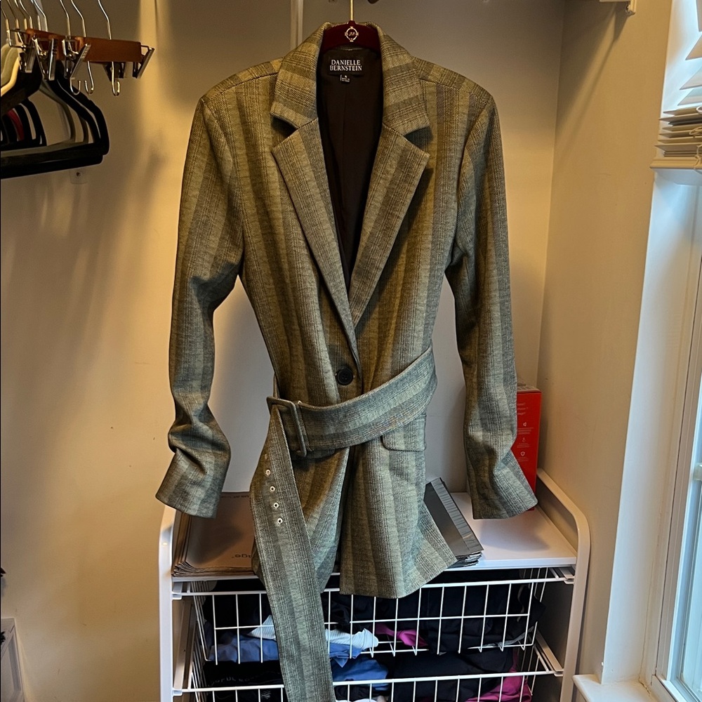 Danielle Bernstein Plaid Blazer with Belt